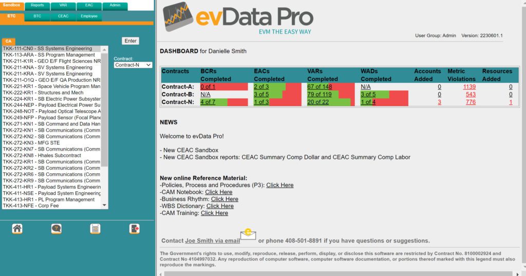 evData Pro - Dashboard